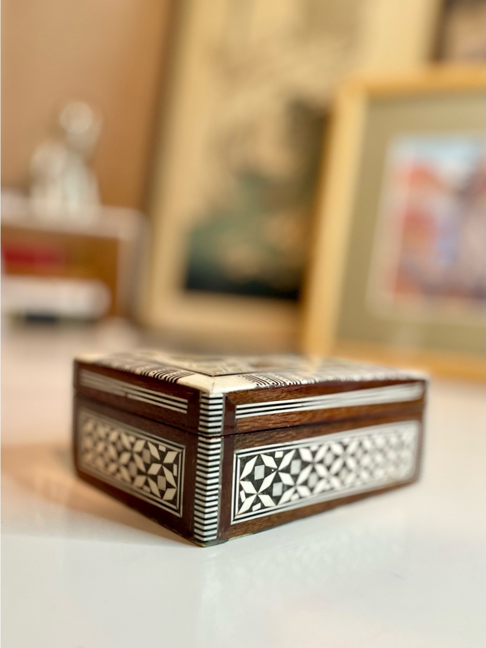 Marquetry Inlay Trinket Box (Middle Eastern)